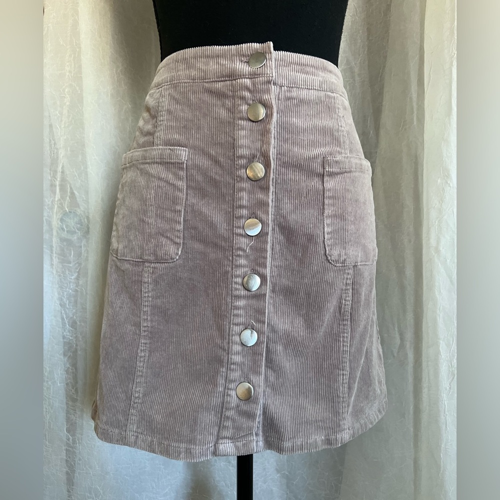 Charlotte Russe Taupe Corduroy Mini Skirt